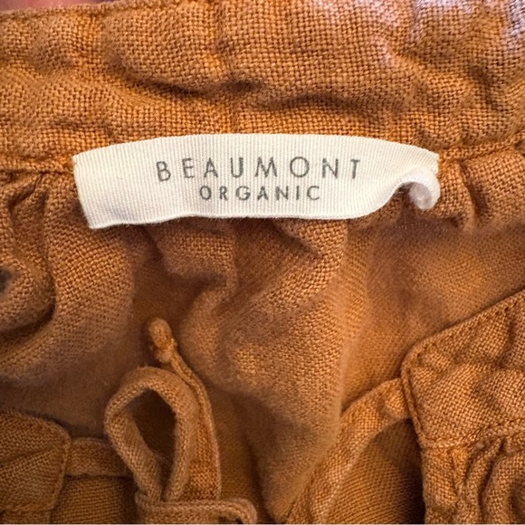 Beaumont‎ Organic Francesca Linen Top In Almond linen blouse balloon sleeves - Picture 6 of 13